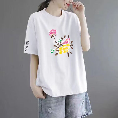 Women’s Printed Loose-Fit Short Sleeve T-Shirt
