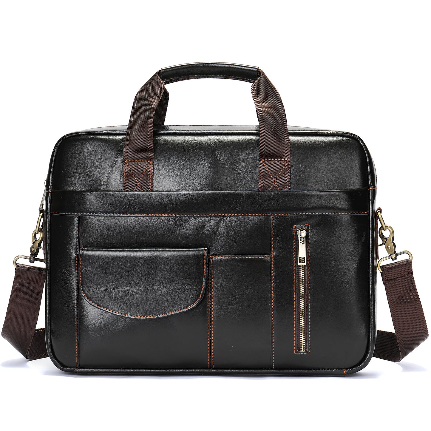 Men’s Genuine Leather Business Briefcase (14-Inch)