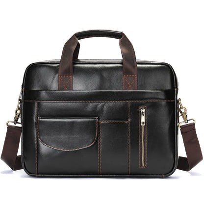 Men’s Genuine Leather Business Briefcase (14-Inch)