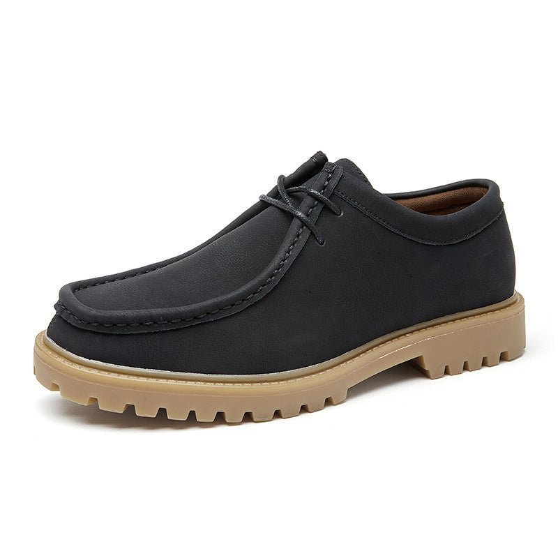 Men’s Japanese-Style Leather Derby Hiking Shoes