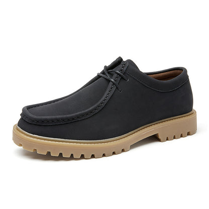 Men’s Japanese-Style Leather Derby Hiking Shoes