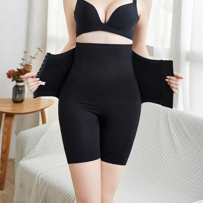 Reinforced buttoned flat corner tummy control pants, anti-exposure safety pants for women, high-waisted tummy control underwear, hip-lifting shaping and waist-cinching for body shaping