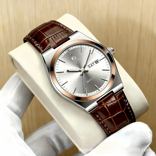 Men’s Business Casual Dual-Date Quartz Watch
