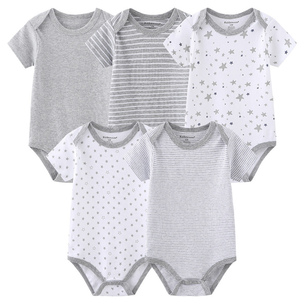 Baby Cotton Stars & Stripes 5-Piece Romper Set
