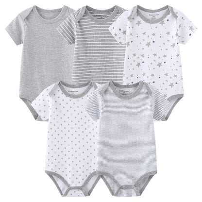 Baby Cotton Stars & Stripes 5-Piece Romper Set