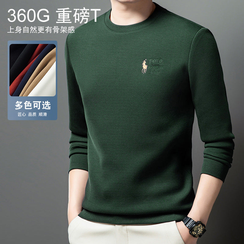 Men’s Embroidered Crew Neck Cotton Sweatshirt