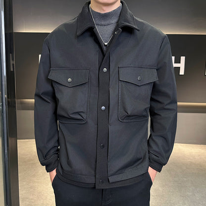 Men’s Black Lapel Workwear Jacket