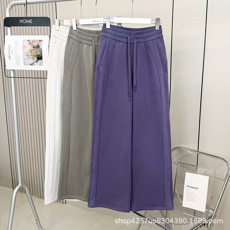 Women’s Fleece-Lined High-Waist Wide-Leg Sweatpants