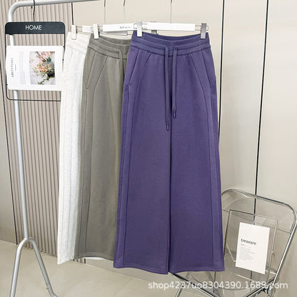Women’s Fleece-Lined High-Waist Wide-Leg Sweatpants