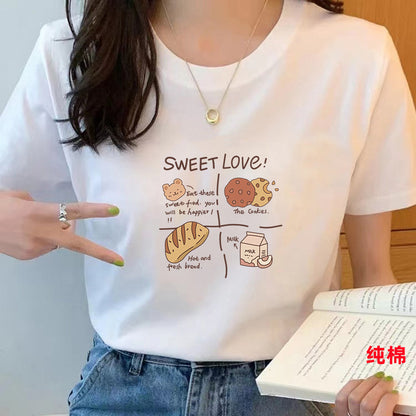 Women’s Pure Cotton Loose-Fit Crew Neck T-Shirt