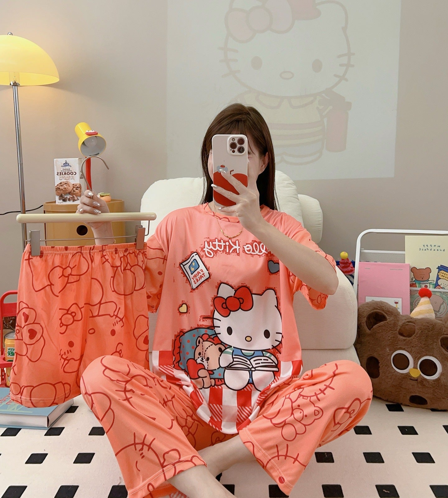 Women’s Double-Sided Milk Silk Cartoon Pajama Set (3-Piece)