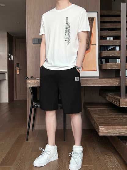 Men’s Ice Silk Short Sleeve & Shorts Sports Set