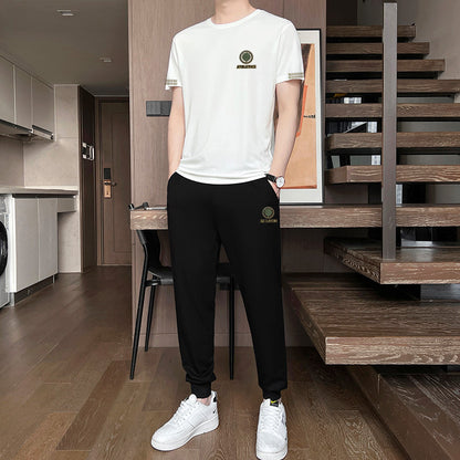 Men’s Ice Silk Short Sleeve Sports Set