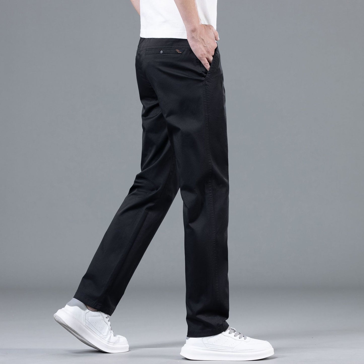 Men’s Pure Cotton Straight-Leg Casual Pants