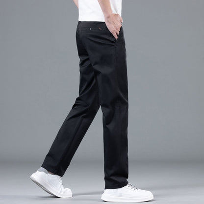 Men’s Pure Cotton Straight-Leg Casual Pants