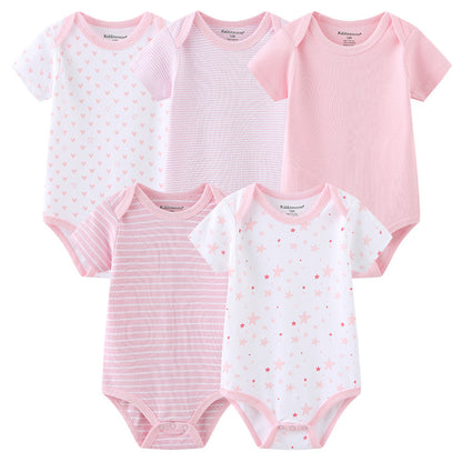 Baby Cotton Stars & Stripes 5-Piece Romper Set