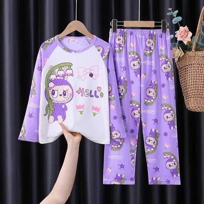 Women’s Double-Sided Milk Silk Cartoon Pajama Set (3-Piece)