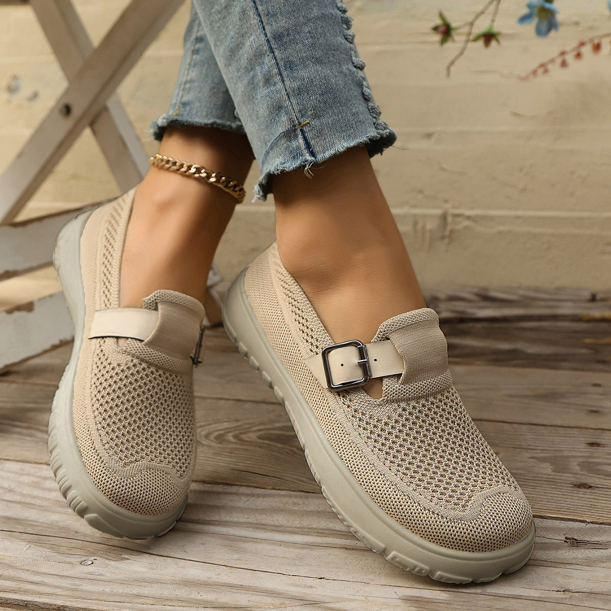 Women’s Plus Size Breathable Thick-Sole Loafers