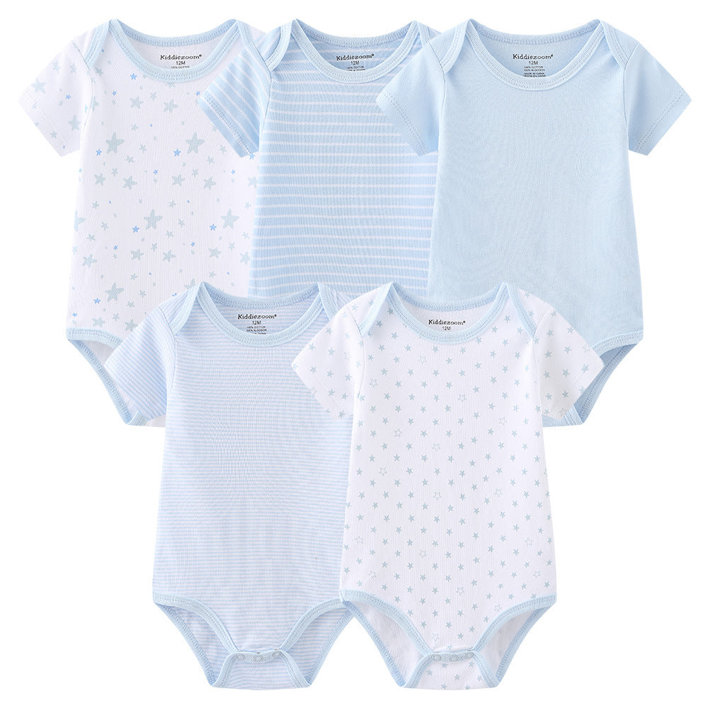 Baby Cotton Stars & Stripes 5-Piece Romper Set