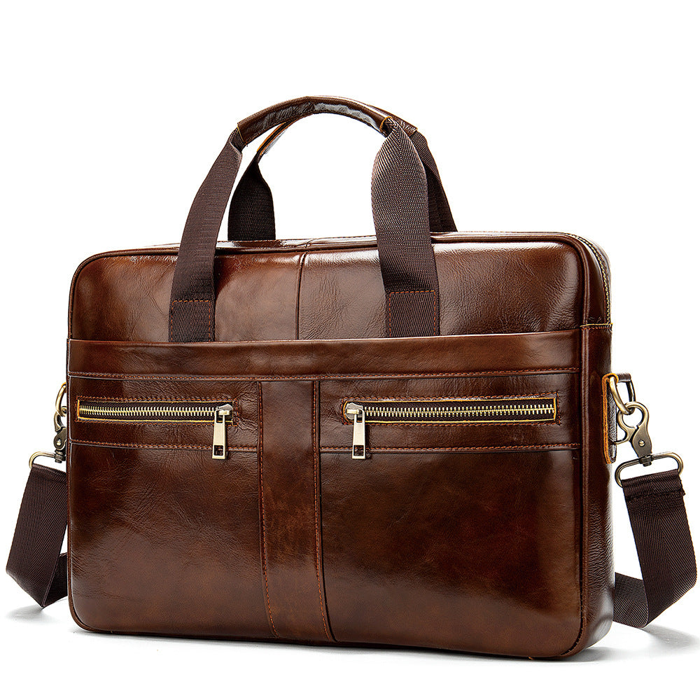 Men’s Genuine Leather Business Briefcase (14-Inch)