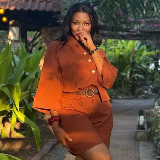 Women’s Casual Shirt & Shorts Set