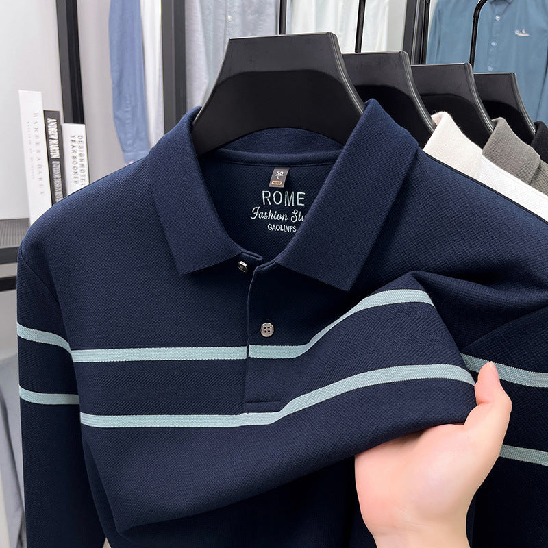 Men’s Long Sleeve Collared Casual T-Shirt