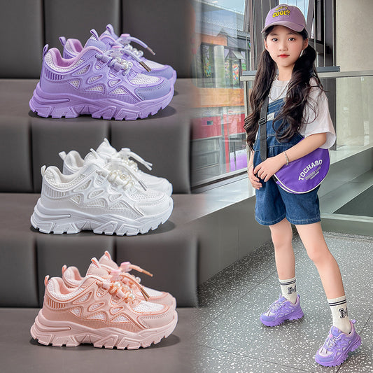 Girls’ Breathable Mesh Casual Sneakers
