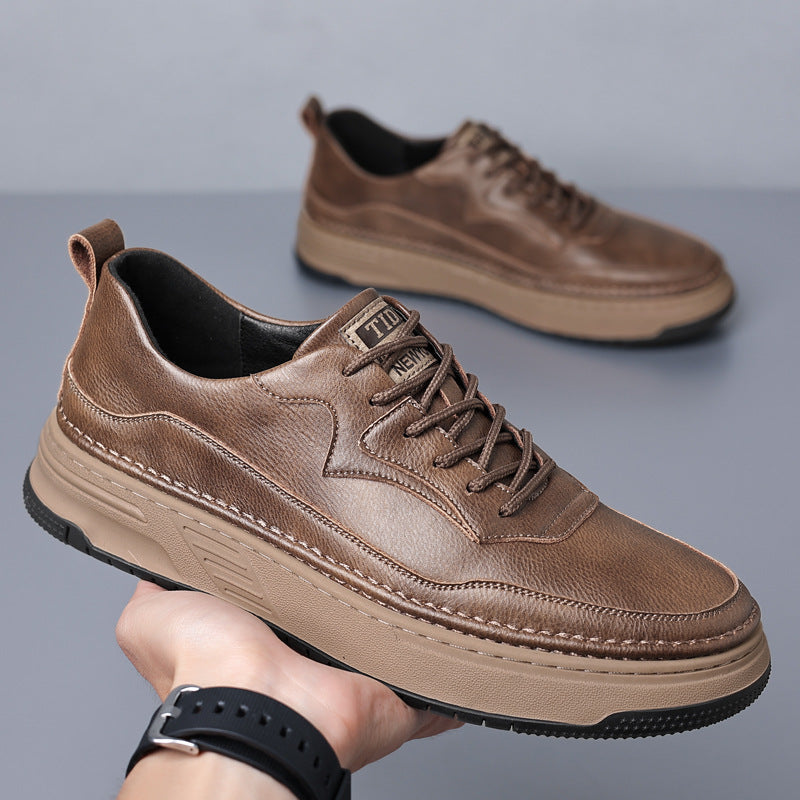 Men’s British-Style Black Leather Casual Shoes