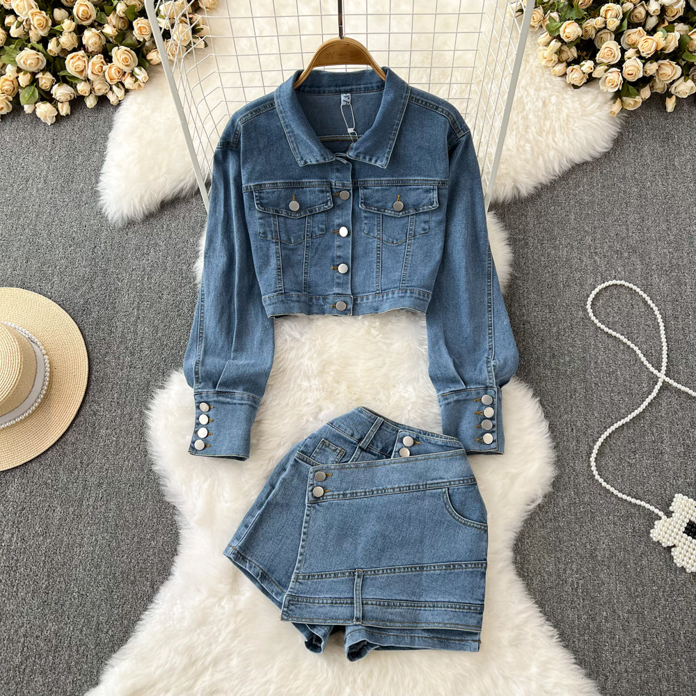 Women’s Denim Jacket & Skort Two-Piece Set