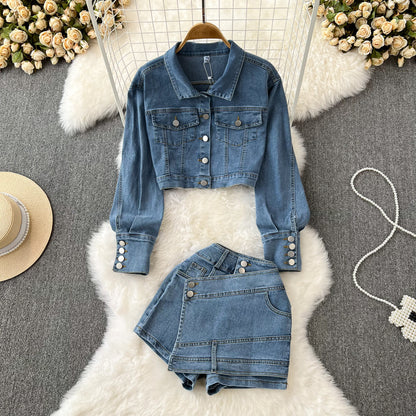 Women’s Denim Jacket & Skort Two-Piece Set
