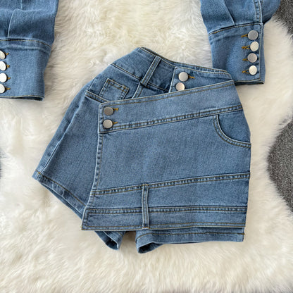 Women’s Denim Jacket & Skort Two-Piece Set