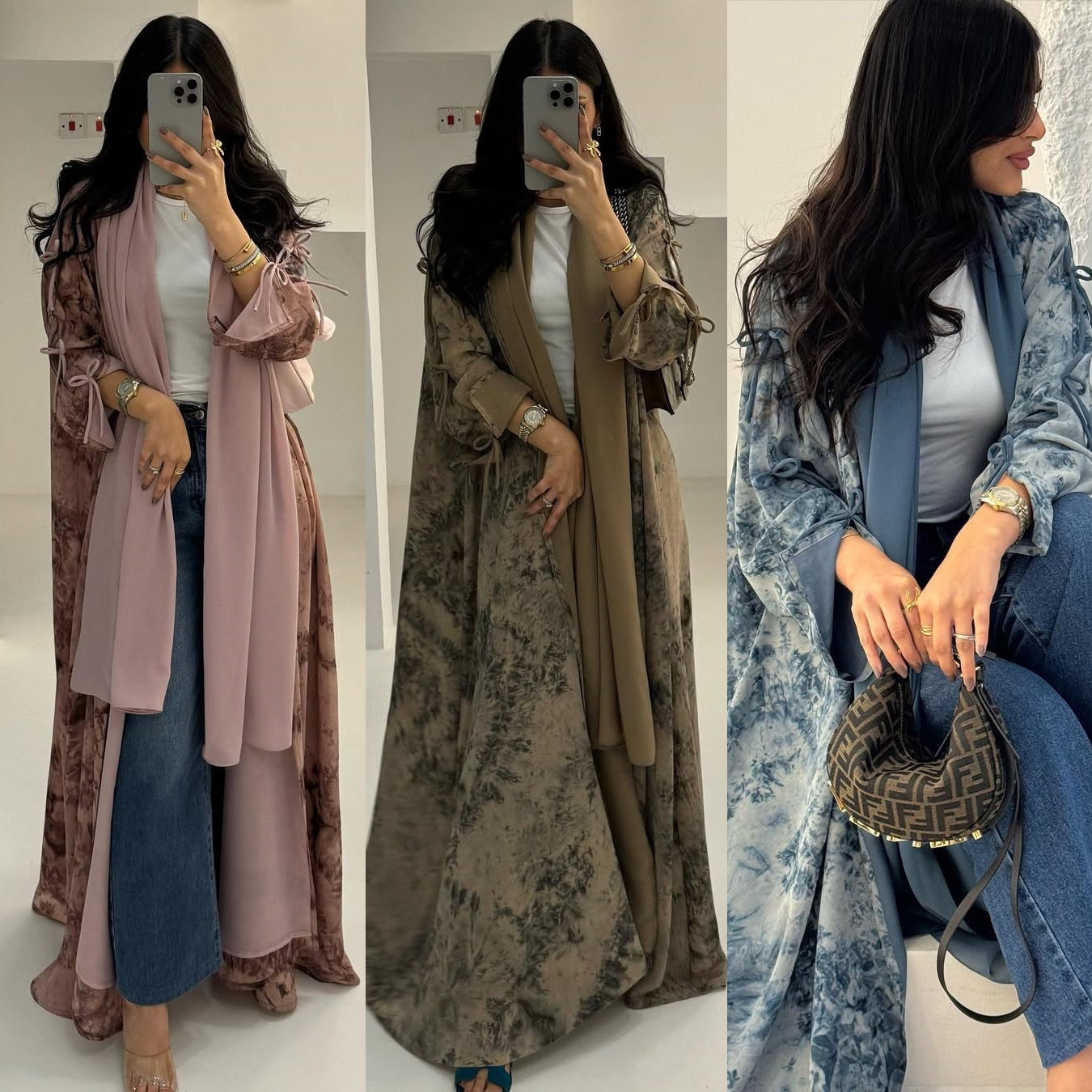 Women’s Chiffon Print Two-Piece Set with Headscarf