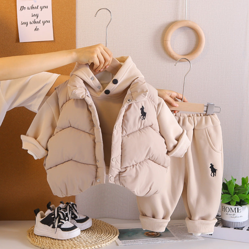Kids’ Fleece Hoodie & Vest 3-Piece Winter Set