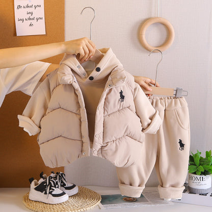 Kids’ Fleece Hoodie & Vest 3-Piece Winter Set