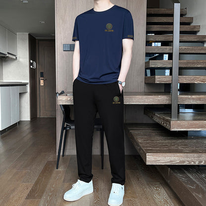Men’s Ice Silk Short Sleeve Sports Set