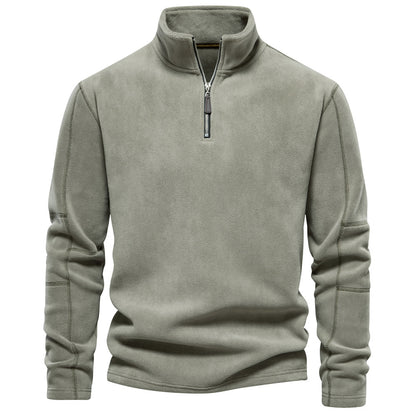 Men’s Half-Zip Fleece Stand Collar Sweatshirt