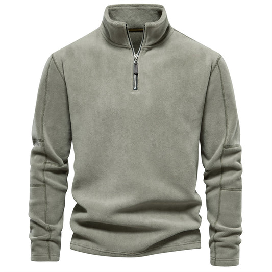 Men’s Half-Zip Fleece Stand Collar Sweatshirt