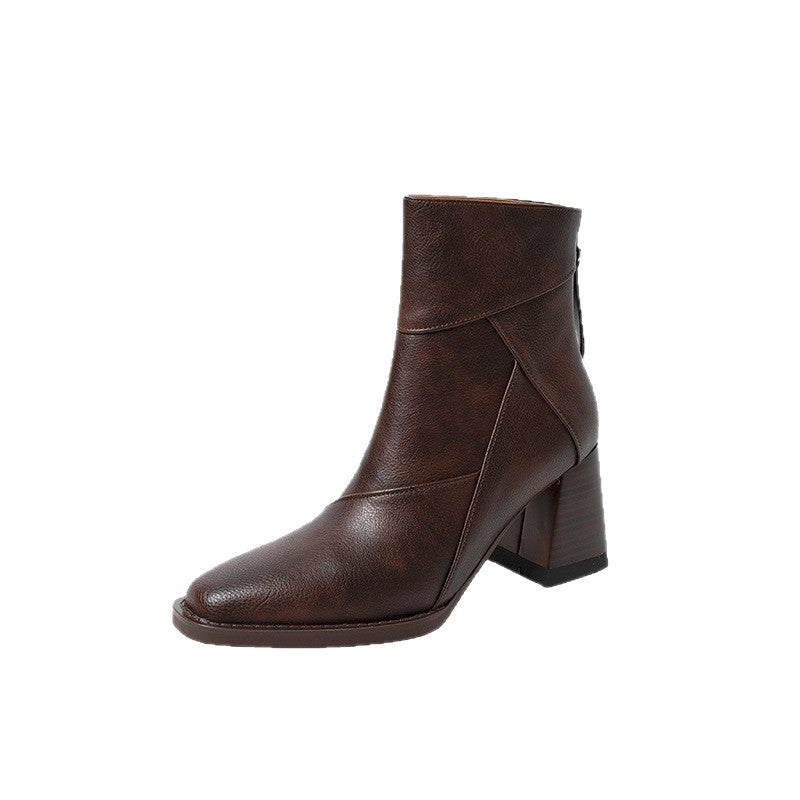 Women’s British Style Chunky Heel Martin Boots