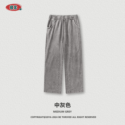Men’s Retro Washed Wide-Leg Sweatpants