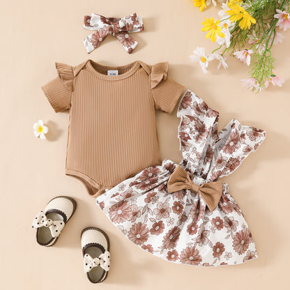 Baby Girls’ Floral Ruffle Dress 3-Piece Set