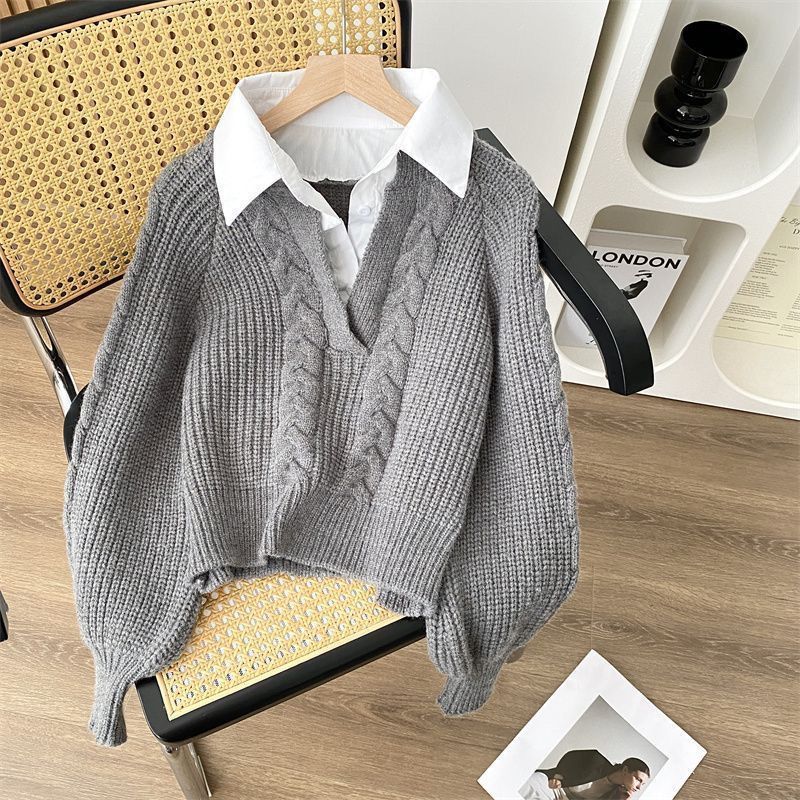 Women’s Two-Piece Style Cable Knit Sweater