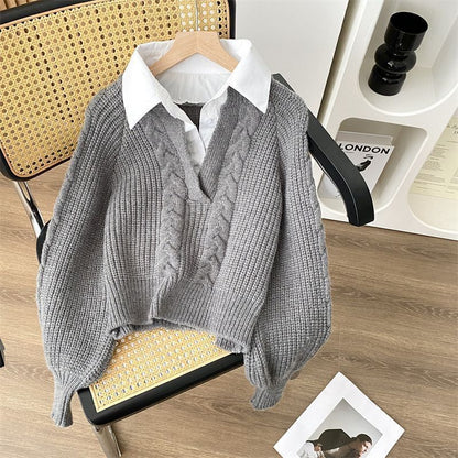 Women’s Two-Piece Style Cable Knit Sweater