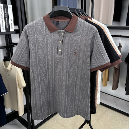 Men’s Jacquard Embroidered Knitted Polo Shirt