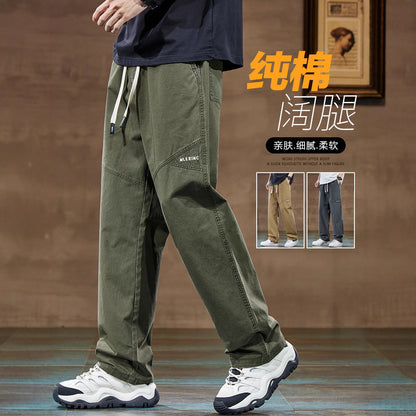 Men’s Cotton Wide-Leg Cargo Pants