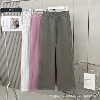 Women’s Fleece-Lined High-Waist Wide-Leg Sweatpants
