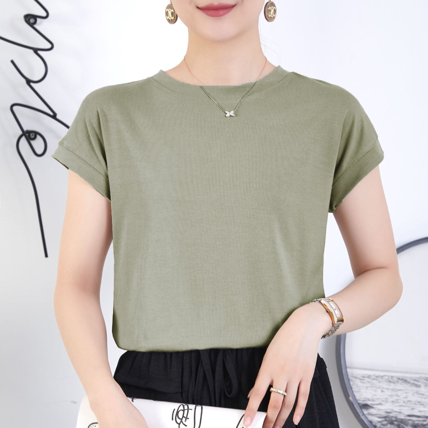 Women’s Bat Sleeve Casual T-Shirt
