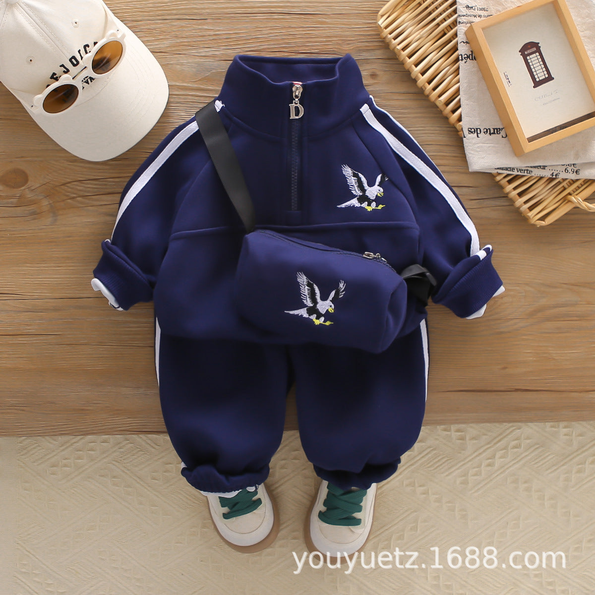 Baby Boys’ Embroidered Jacket 3-Piece Set