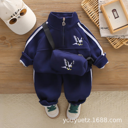 Baby Boys’ Embroidered Jacket 3-Piece Set