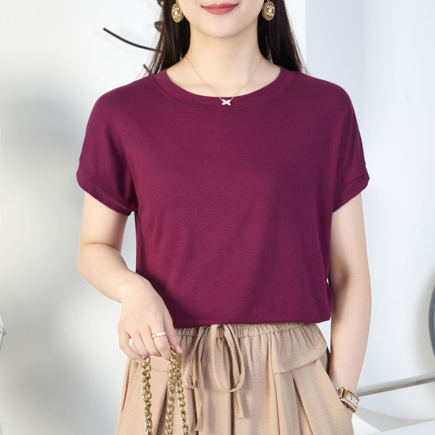 Women’s Bat Sleeve Casual T-Shirt