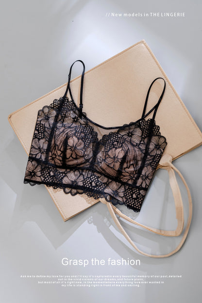 Women’s Lace Letter Wireless Camisole Bra